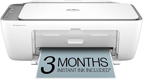 HP DeskJet 2855e Wireless All-in-One Color Inkjet Printer, Scanner, Copier, Best-for-home, 3 month Instant Ink trial included, AI-enabled (588S5A)