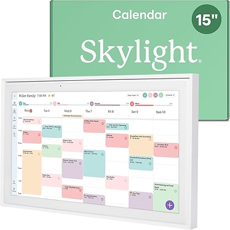 Skylight Calendar: 15-inch Wall Planner Digital Calendar & Chore Chart, Smart Touchscreen Interactive Display for Family Schedules – Wall Mount Included, Great for Organizing Your 2025 Calendar